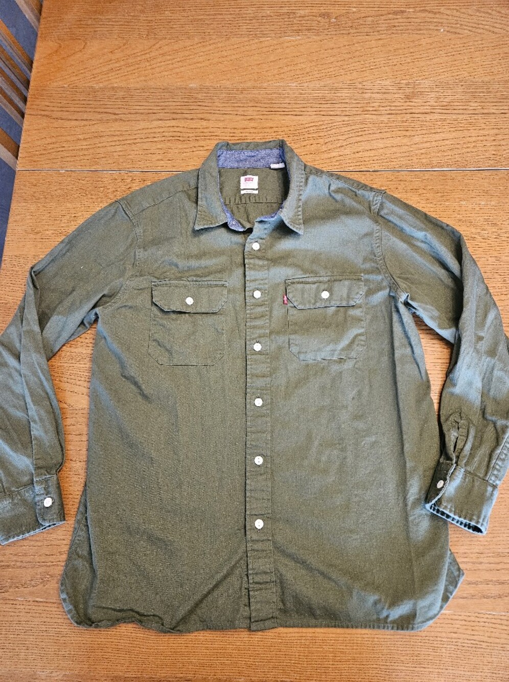 Levi's Men's Olive Green Button-Up Shirt Jacket